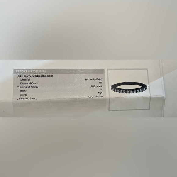 Ritani slim diamond stackable band size 5.5 - Picture 7 of 7